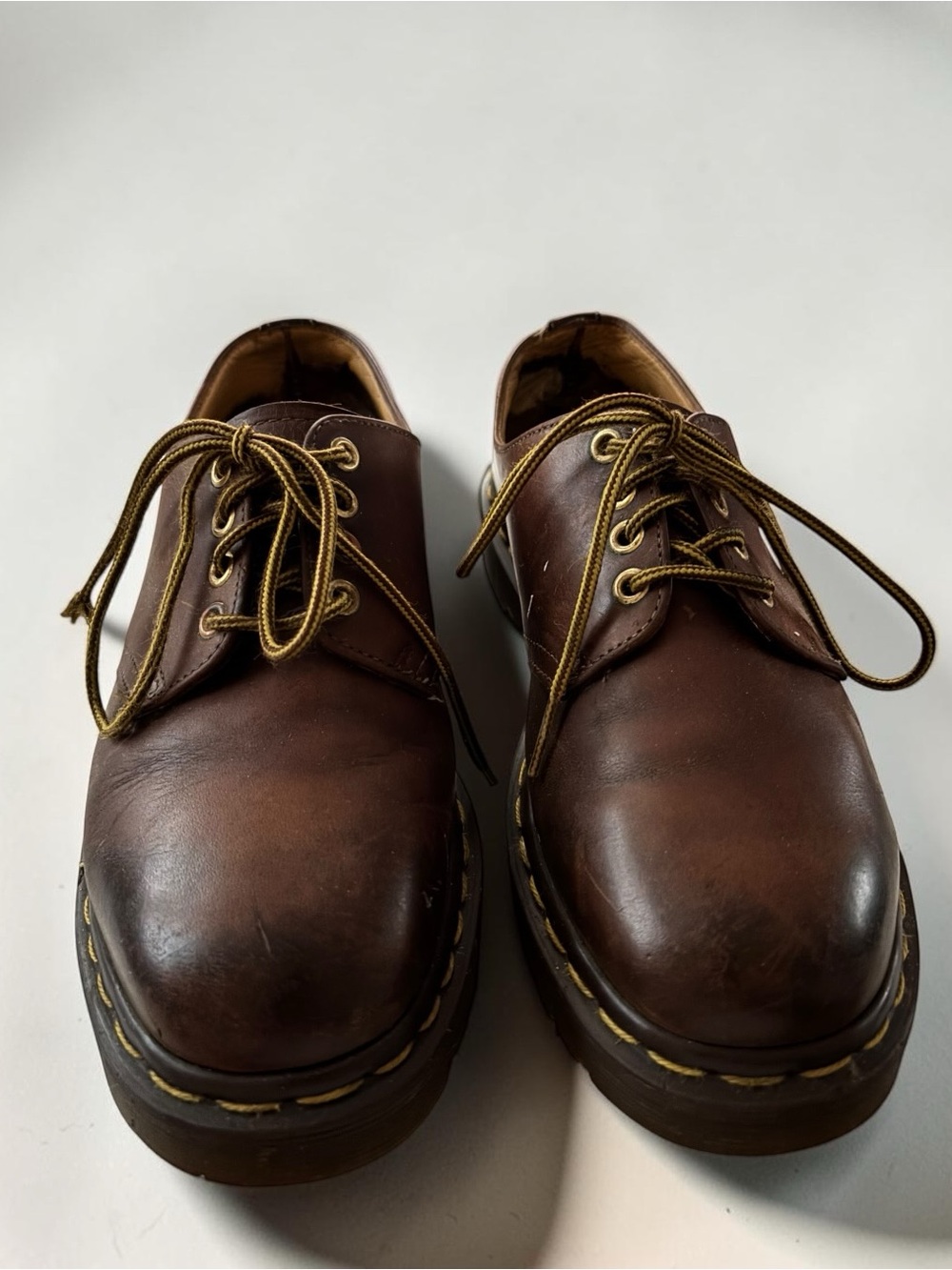 Vintage 90’s Dr. Martens 1561/59 Made in England Brown Leather 4-Eye Shoes 7-8
